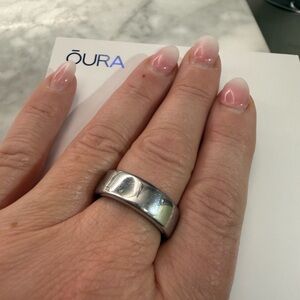 Oura Polished Silver Wide Band Ring